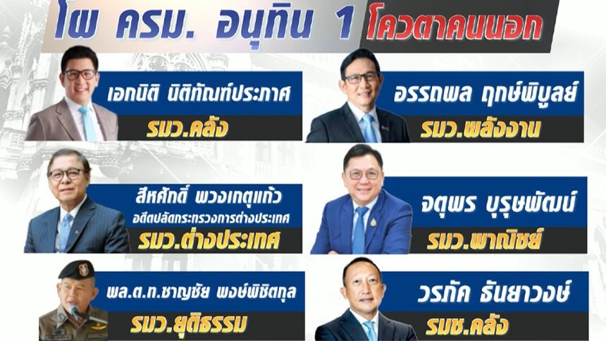 เปิดโผ ‘ครม.อนุทิน 1’ เกลี่ยใหม่ ‘ธรรมนัส’ รีเทิร์นคุมท่องเที่ยว โควตาคนนอกเพียบ