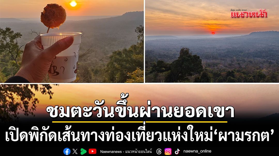 เปิดพิกัดเส้นทางท่องเที่ยวแห่งใหม่ ผามรกต ชมตะวันขึ้นผ่านยอดเขา กินข้าวจี่ จิบกาแฟ