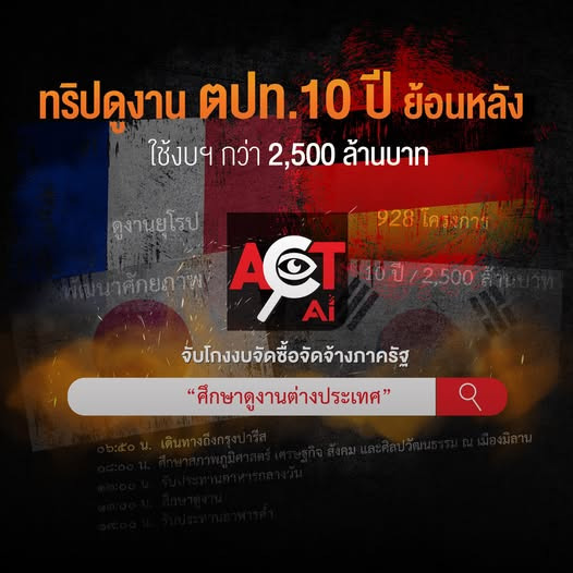 “องค์กรต้านโกง”-เปิดข้อมูล-ดูงานเมืองนอก-10-ปี-ใช้งบกว่า-2.5พ้นล้าน-ชี้ทริปแฝงท่องเที่ยวคือ-“คอร์รัปชั่น”-เงินแผ่นดิน