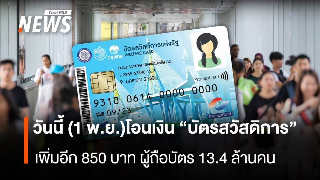 โอนเงิน-“บัตรสวัสดิการแห่งรัฐ”-เพิ่มอีก-850-บาท-ผู้ถือบัตร-13.4-ล้านคน
