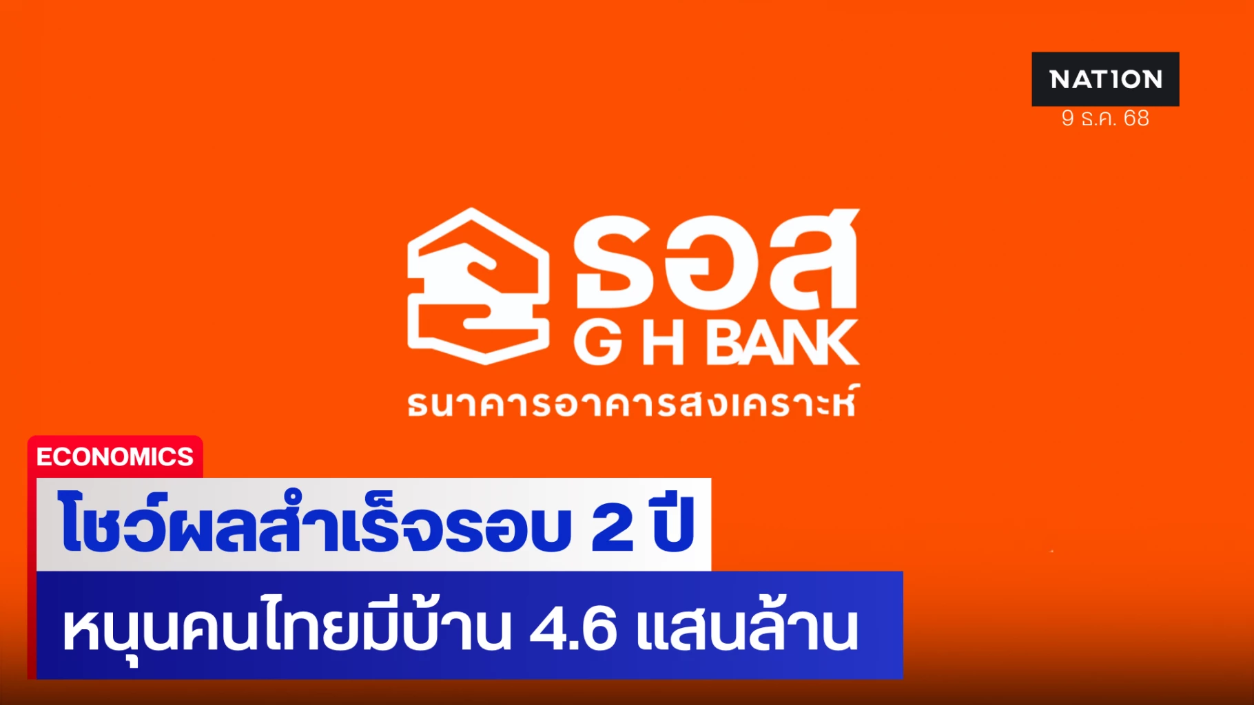 ธอส-ปล่อยสินเชื่อใหม่ดันเม็ดเงินลงระบบเศรษฐกิจ-2-ปี-4.6-แสนล้าน