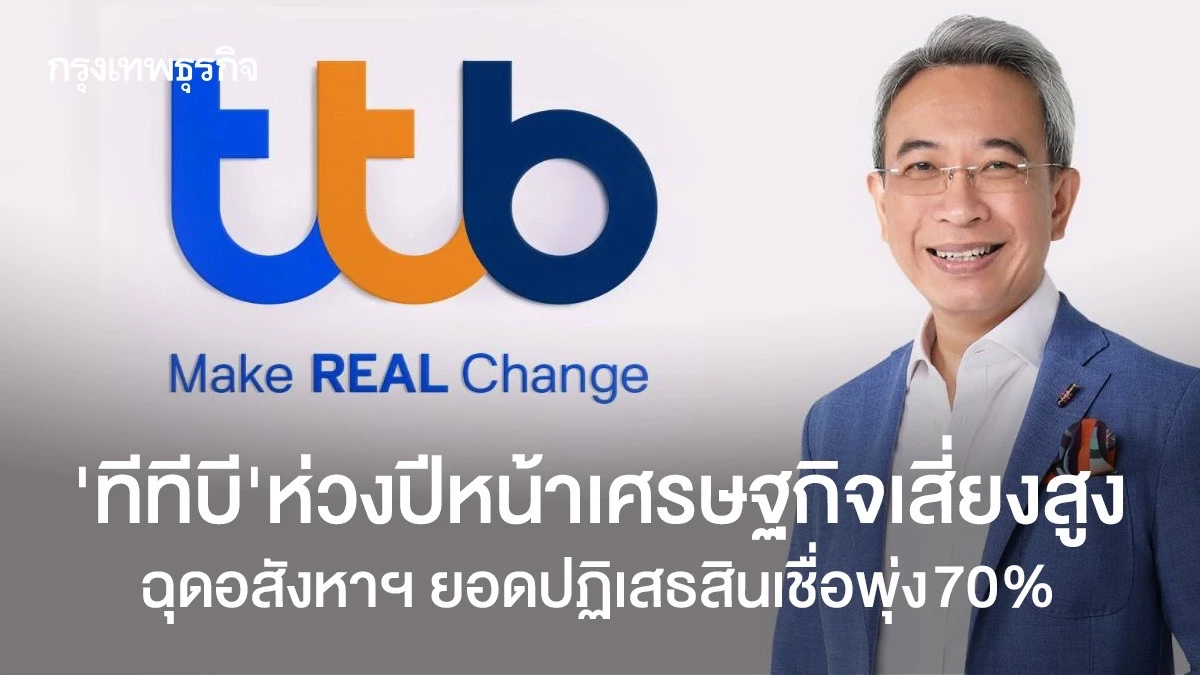 ‘ทีทีบี’-ห่วงปีหน้าเศรษฐกิจเสี่ยงสูง-ฉุดอสังหาฯ-ยอดปฏิเสธสินเชื่อพุ่ง70%