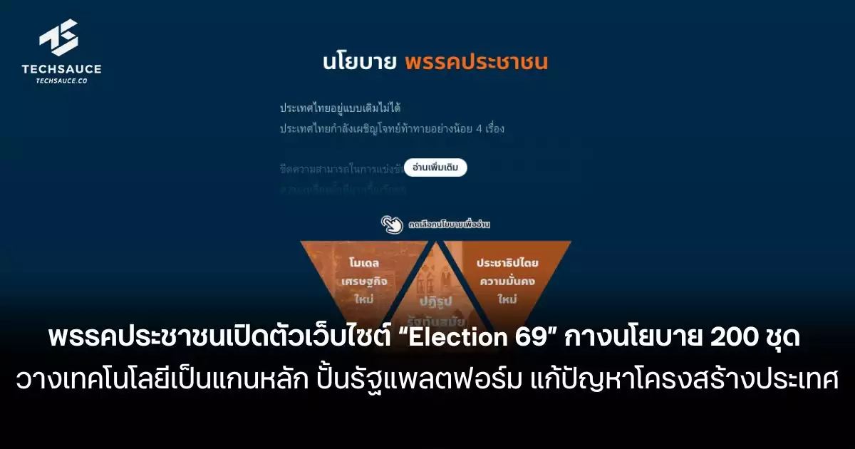 พรรคประชาชนเปิดตัวเว็บไซต์-‘election-69’-กางนโยบายกว่า-200-ชุด-วางเทคโนโลยีเป็นแกนหลัก-ปั้นรัฐแพลตฟอร์ม-แก้ปัญหาโครงสร้างประเทศ