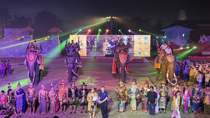 สุพรรณบุรี-ซ้อมใหญ่การแสดงยุทธหัตถีงานอนุสรณ์ดอนเจดีย์ครั้งที่-67