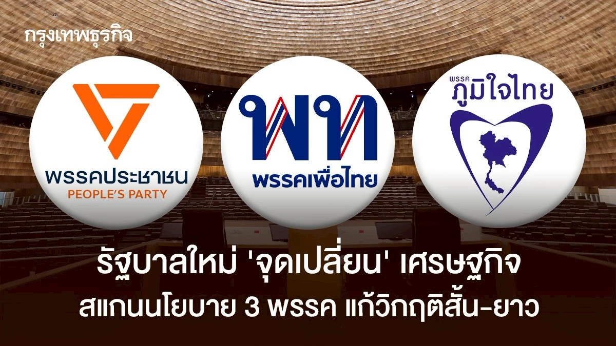 รัฐบาลใหม่-‘จุดเปลี่ยน’-เศรษฐกิจ-สแกนนโยบาย-3-พรรค-แก้วิกฤติสั้น-ยาว