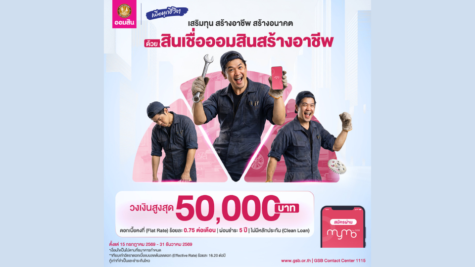 ออมสิน-ช่วยคนตัวเล็กฝ่าคลื่นเศรษฐกิจ-เปิดกู้สินเชื่อ-“ออมสินสร้างอาชีพ”-วงเงินสูงสุด-50,000-บาท