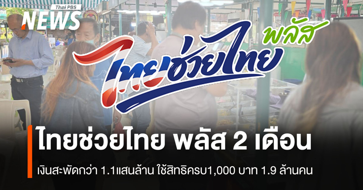 ไทยช่วยไทย พลัส 2 เดือน  เงินสะพัดกว่า 1.1แสนล้าน ใช้สิทธิครบ1,000 บาท 1.9 ล้านคน